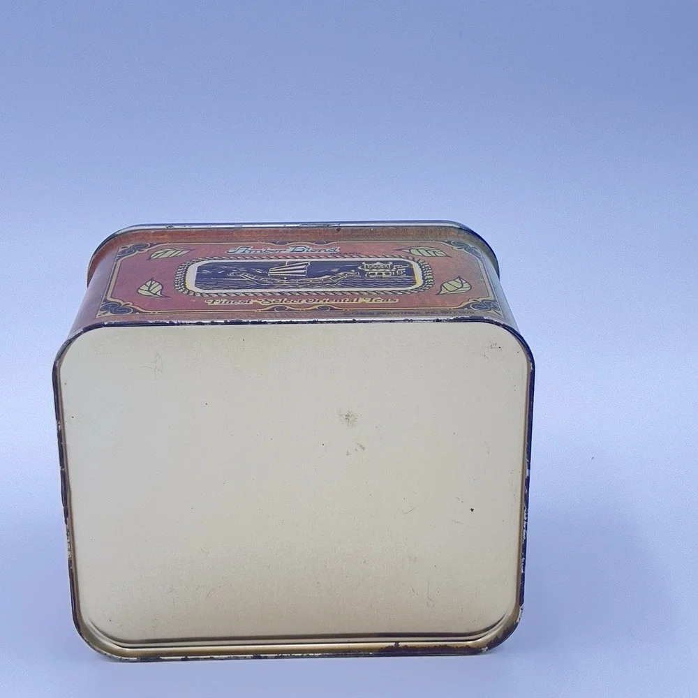 Cheinco Tin Tea‎ Canister  Tea Retro 70s 80s Lid Amber Blend Brass